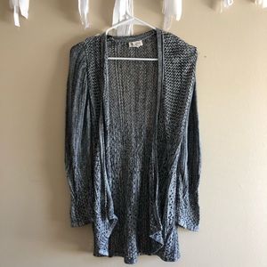 Style & Co Gray Open Knit Boho Cardigan